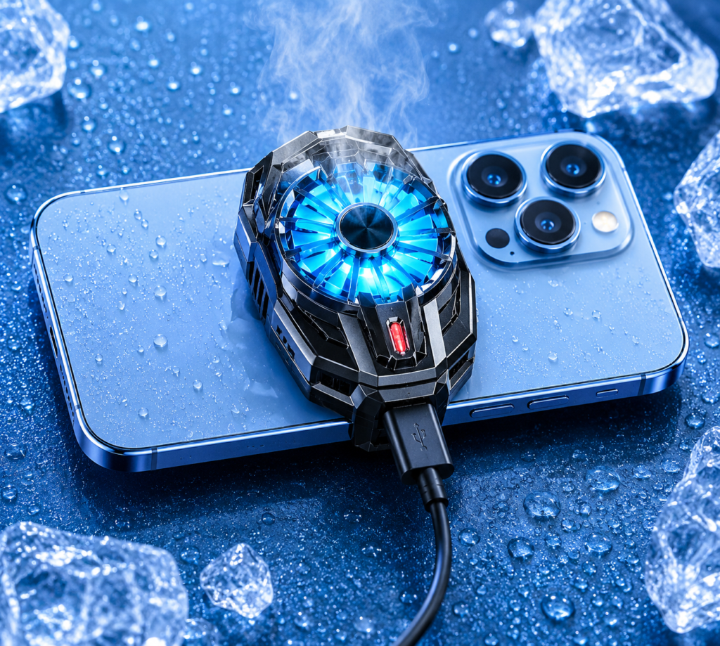 Universal Mobile Phone Cooling Fan – RGB Gaming Cooler